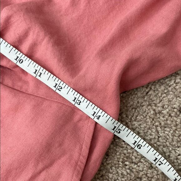 LOFT Pink Linen Blend Front Knot Jumpsuit size Small - Picture 10 of 12